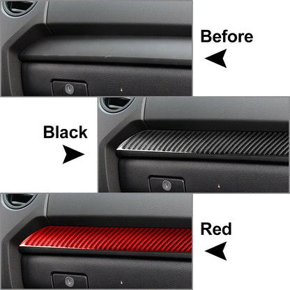 Carbon Fiber Red Dashboard Panel Cover Trim For Toyota Tundra 2014-2021 LHD 3PCS