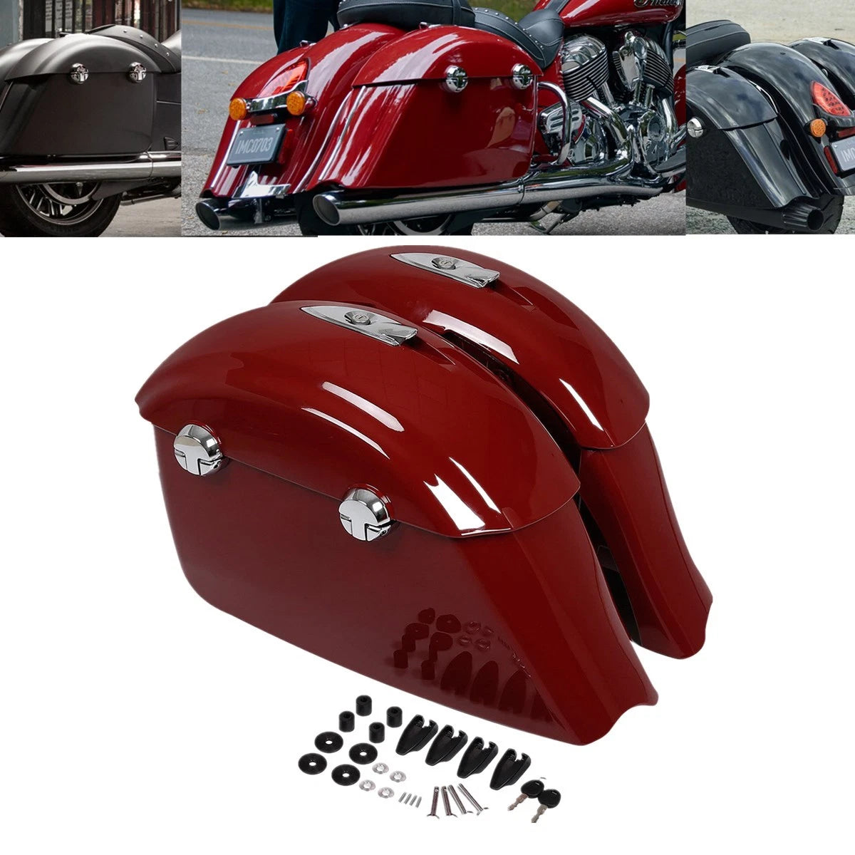 Red Hard Saddle Bag Electronic Latch For Indian Chieftain 14-18 Roadmaster 15-25