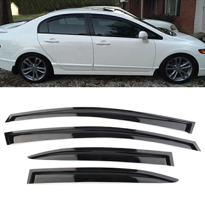 Sun Visor Window Rain Guards Vent Shade For 2006-11 Honda Civic Sedan Smoke US