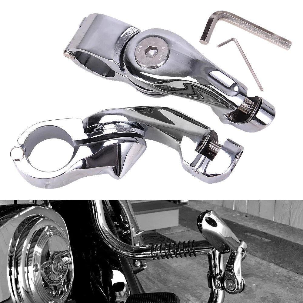 1-1/4" 1.25" Motorcycle Highway Crash Bar Foot Pegs Mount Kit For Harley Touring