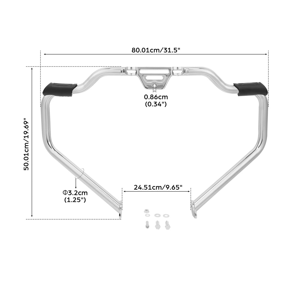 Chrome Mustache Engine Guard Bar For Harley Softail Low Rider Slim 2018-Up 2019