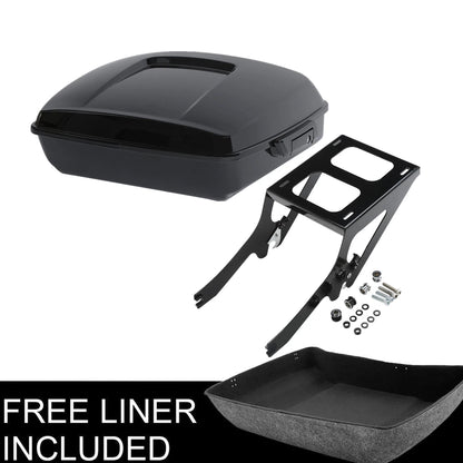 Chopped Trunk Black Mount Rack Fit For Harley Heritage Classic FLHC 2018-Up 2019