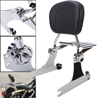 Detachable Passenger Backrest Sissy Bar Chrome Luggage Rack For Harley DYNA 06+