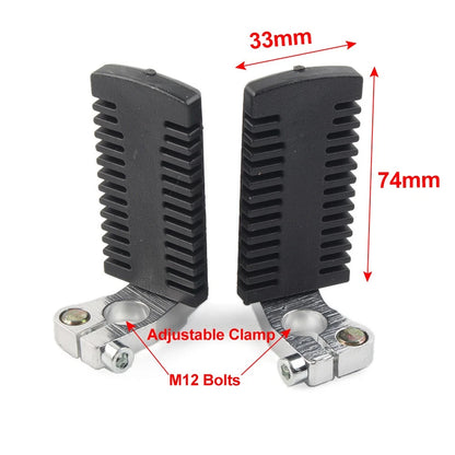 Footrest Pegs Pedal w/Clamp Fit 43cc 47cc 49cc Pocket Dirt Bike Mini Scooter ATV