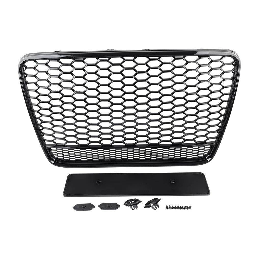 Front Bumper Radiator Mesh Grille Glossy Black For Audi Q7 2005-2015