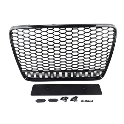 Front Bumper Radiator Mesh Grille Glossy Black For Audi Q7 2005-2015