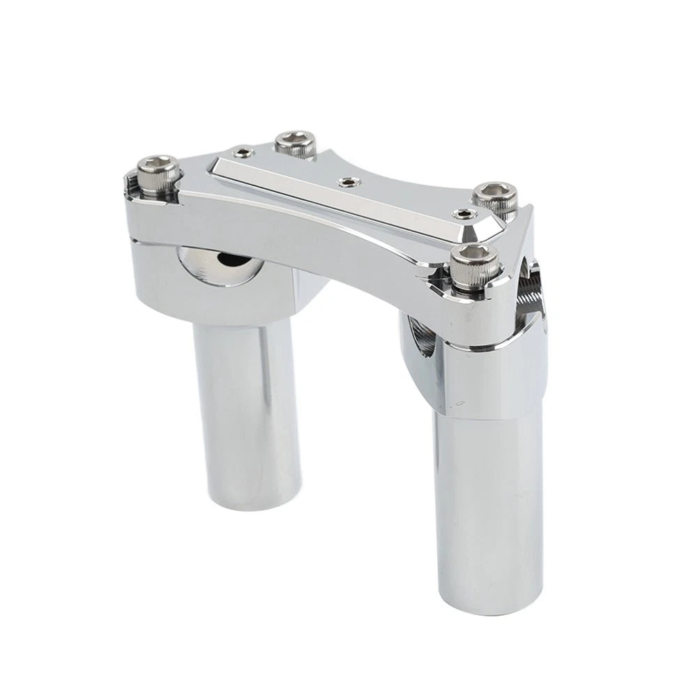 3.5" Straight Handlebar Riser & Top Clamp Chrome For Harley Dyna Tour Road Glide
