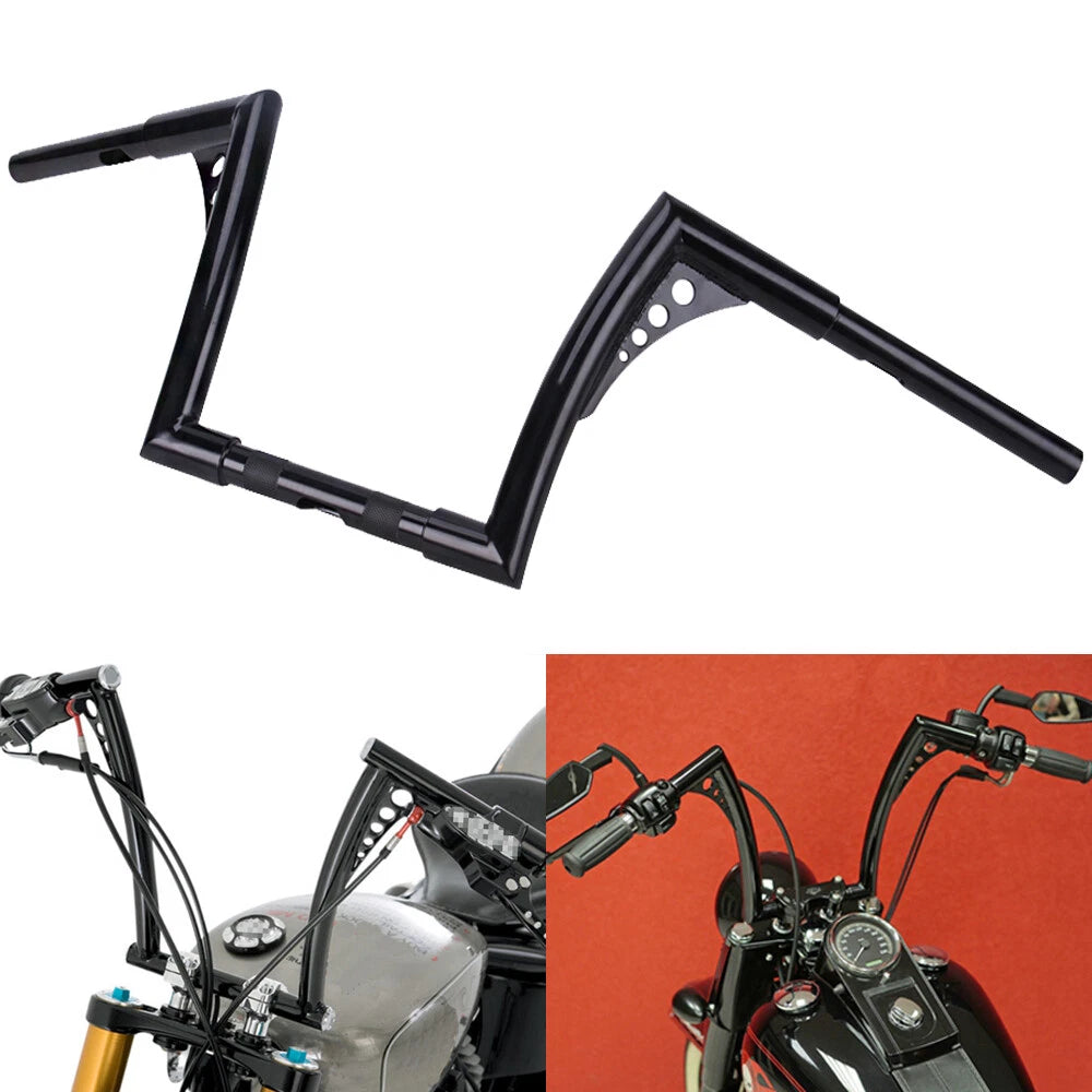Black Custom 10" Rise Ape Hangers 1'' Handlebar For Harley FLST FXST Sportster