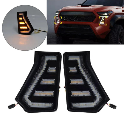 2x Front Fog Light Side Grille Daytime Running Light For Toyota Tacoma 2024-2025