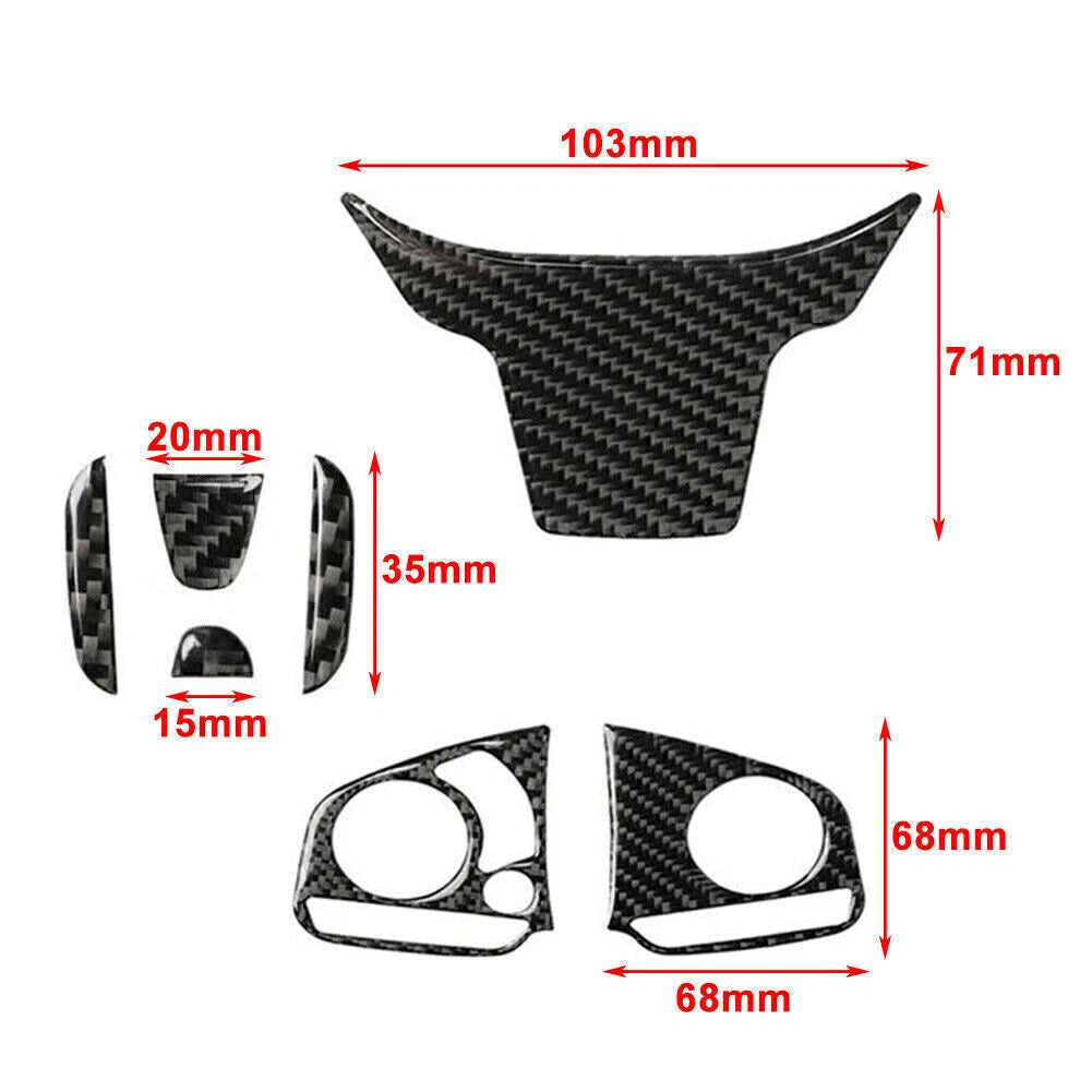For Honda Civic 10th 16-19 Steering Wheel Sticker Button Cover Trim Carbon Fiber