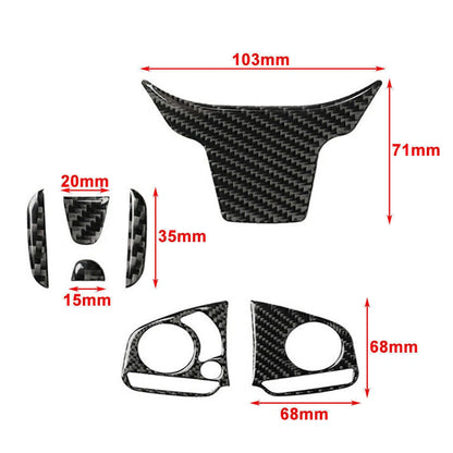 For Honda Civic 10th 16-19 Steering Wheel Sticker Button Cover Trim Carbon Fiber