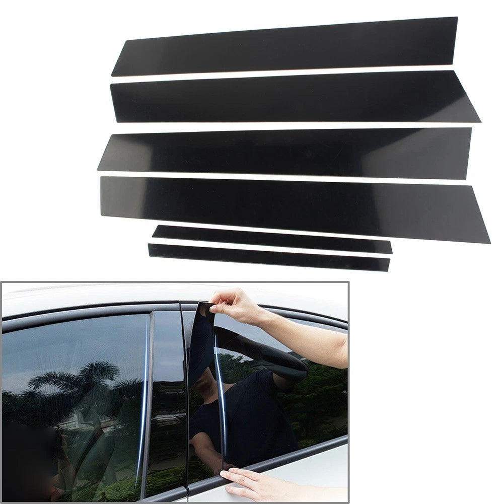 6pc Door Trim Cover Kit  Black Pillar Posts For Honda Civic 2006-2011 (4dr)