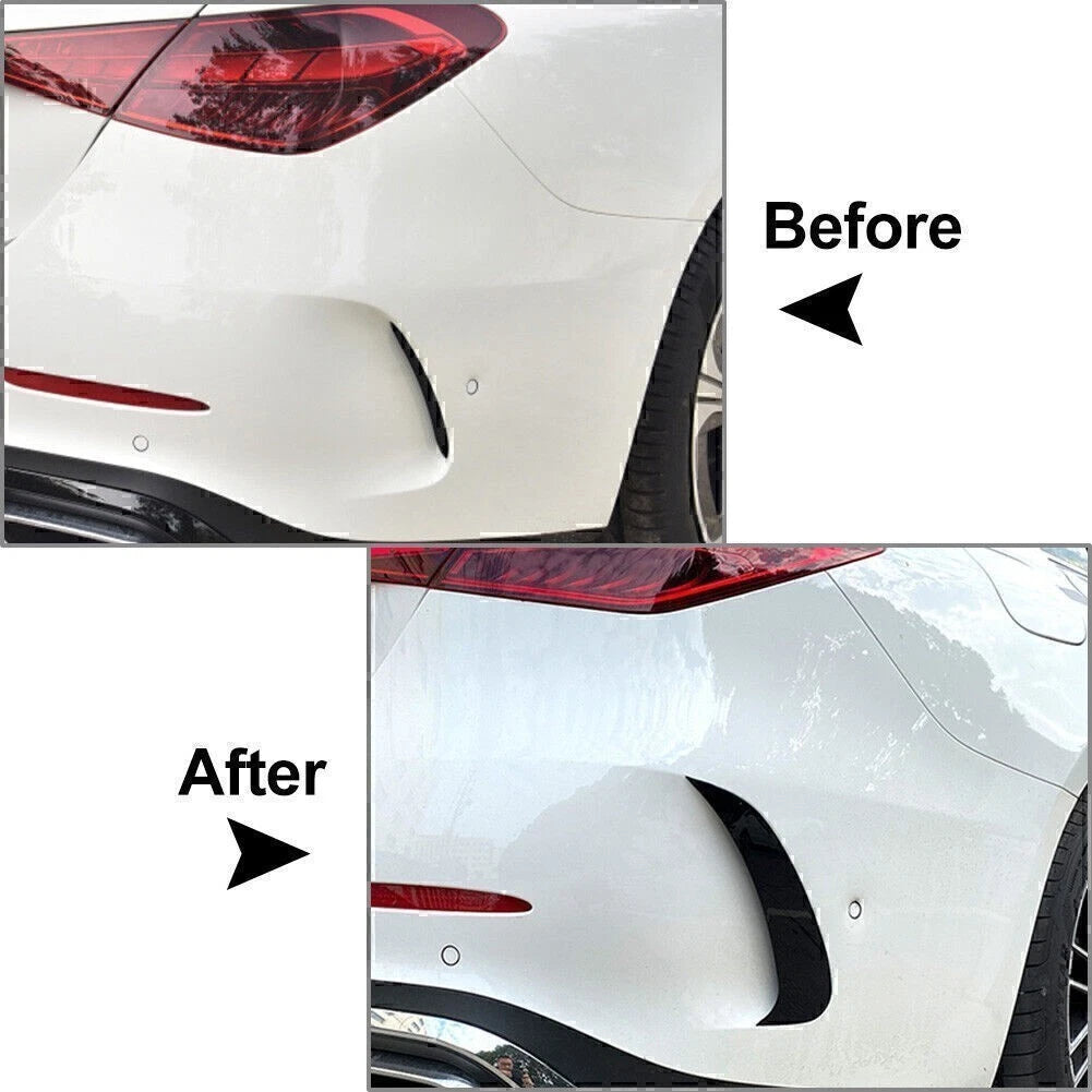 Pair Rear Bumper Splitter Spoiler Canard Air Vent For Mercedes Benz C-class W206