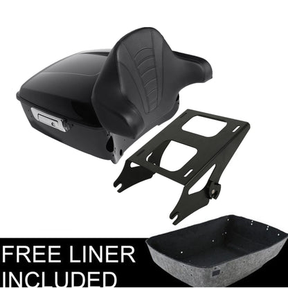 King Trunk Backrest Pad Mount Rack Fit For Harley Touring Road King 2014-2026 24
