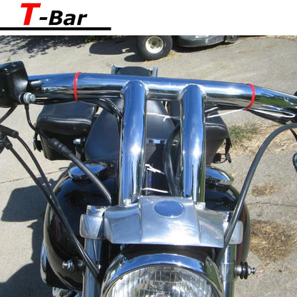 Chrome 8" Rise Drag Fat T-Bar 1-1/4" Handlebar For Harley Dyna Wide Glide Custom