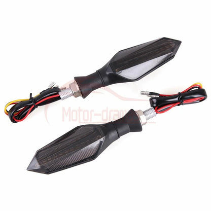 2x 12V Universal Motorcycle LED Turn Signal Light Blinker Amber Blue Indicators