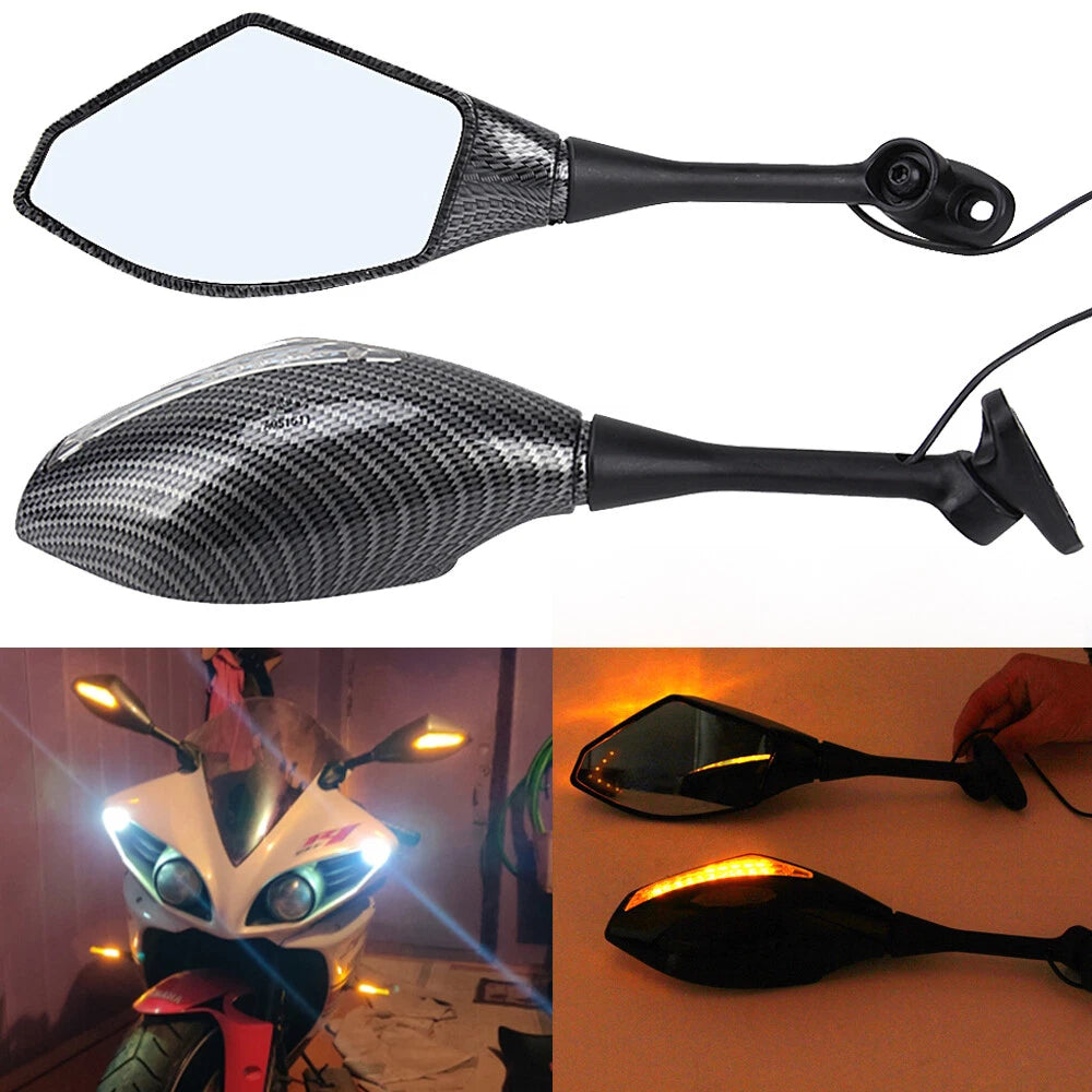 Integrated LED Mirrors For Honda CBR600RR 03 2004 2005 2006 2007 2008 2009 2010