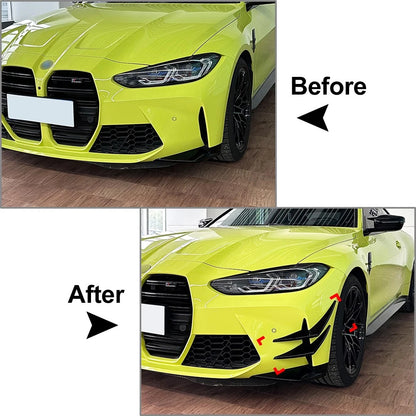 Front Bumper Splitters Spoiler For BMW M3 G80 G81 M4 G82 G83 2021-2024