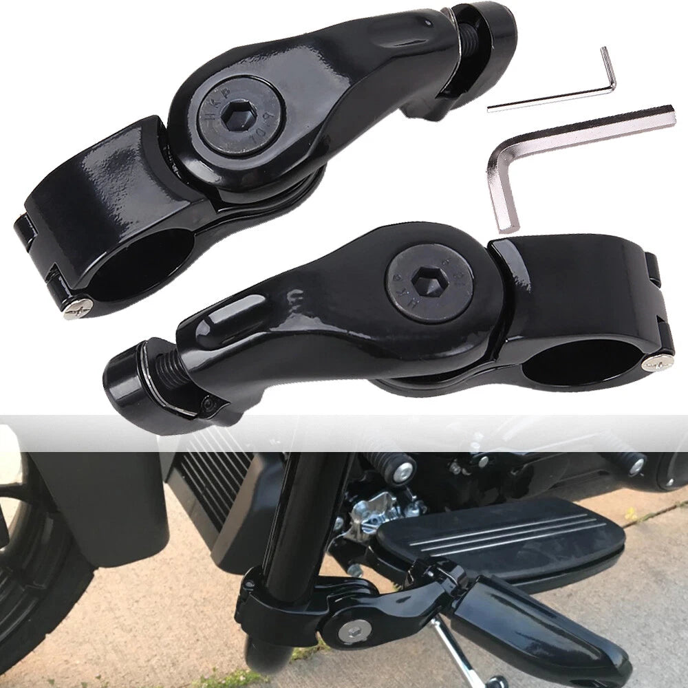 Highway Foot Pegs Clamp For Harley Road King Electra Street Glide 1-1/4" Bars