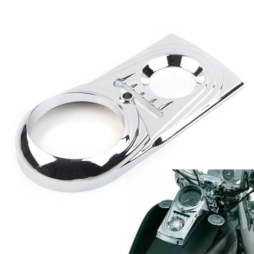 1x Dash Panel Insert Cover Cap Chrome For Harley Softail FLSTC Street Glide