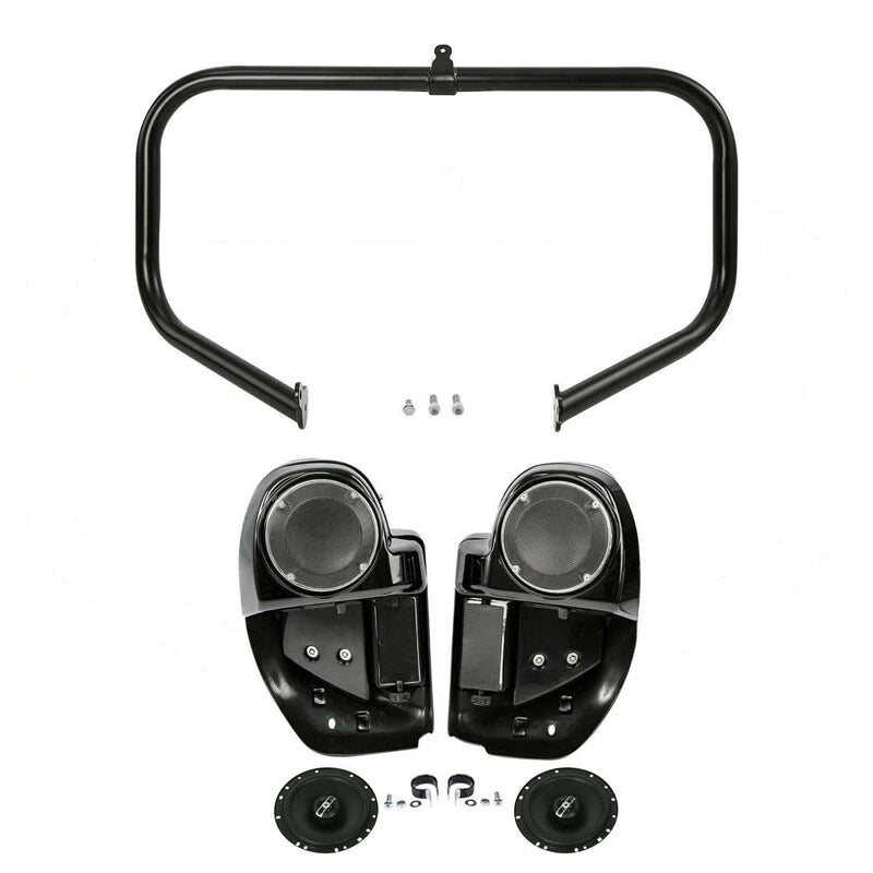 Lower Vented Fairing 6.5" Speakers Engine Guard Bar For Harley Road Glide 14-24