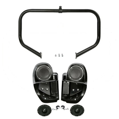 Lower Vented Fairing 6.5" Speakers Engine Guard Bar For Harley Road Glide 14-24