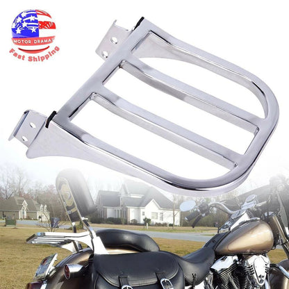 Chrome Sissy Bar Backrest Luggage Rack For Harley Sportster XL 883 1200 2004-Up
