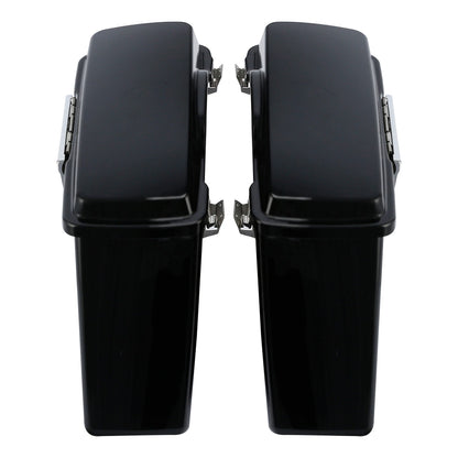 Matte Black Hard Saddle Bags Trunk Fit For Harley Touring Electra Glide 94-13 US