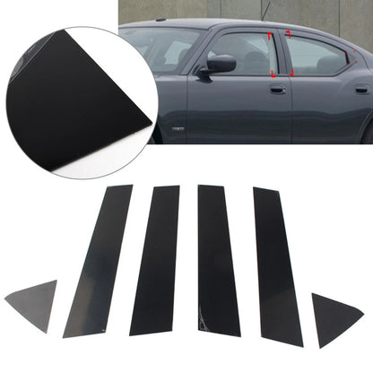 6 Pcs Car Window Pillar Posts Door Trim Bright Black For Dodge Charger 2006-2010