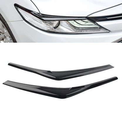Headlight Eyebrow Decoration Cover Trim Black Fit Toyota Camry SE XSE 2018-2024