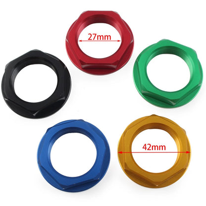 36mm Universal Motorcycle Triple Tree Stem Yoke Center Hole Nut CNC Red US