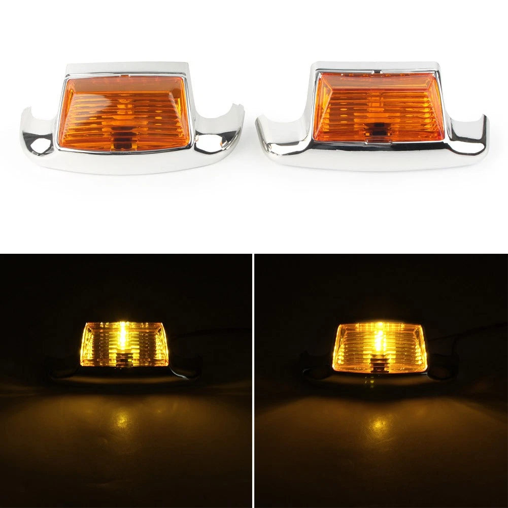 1Pair Front Rear Mudguard Trim LED Fender Tip Light for Harley FLHT/FLT 1980-13