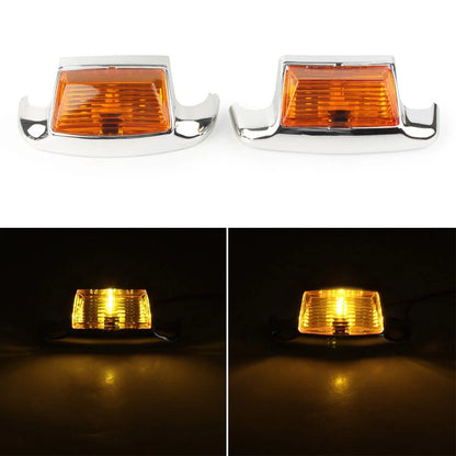 1Pair Front Rear Mudguard Trim LED Fender Tip Light for Harley FLHT/FLT 1980-13