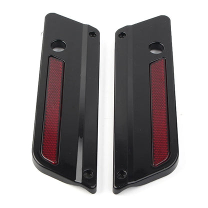 Saddlebag Latch Plate Cover With Red Reflectors For Harley Touring 1993-2013