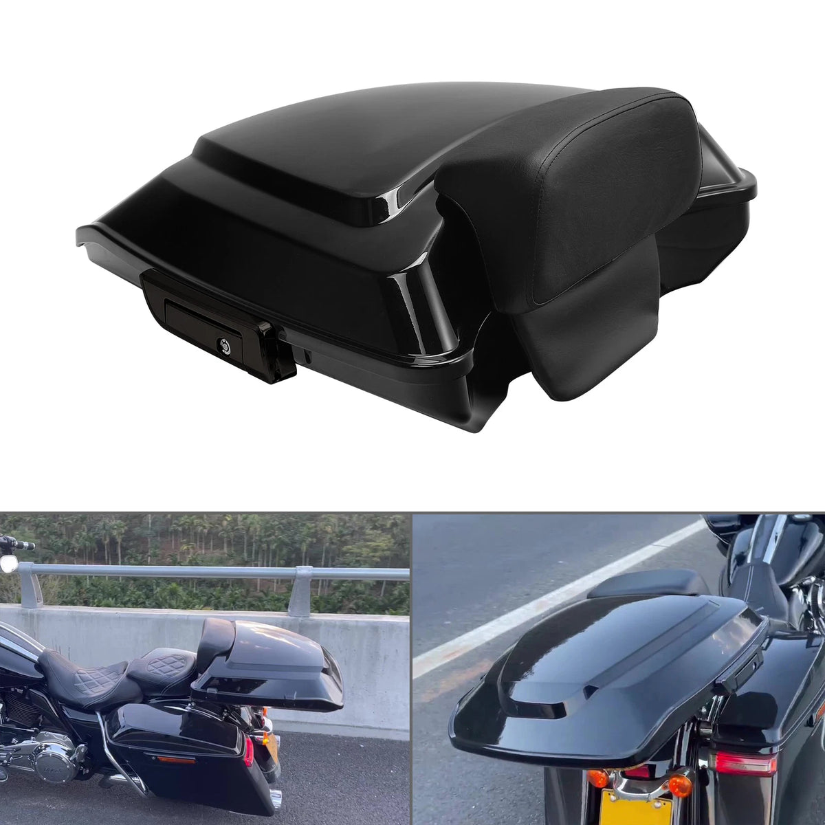 Black Razor Trunk Pad Mount Rack Fit For Harley  Road Glide 2014-2025