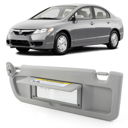 Left Side Sun Visor For Honda Civic EX LX Sedan SI Coupe 2006-2011 Gray Mirror