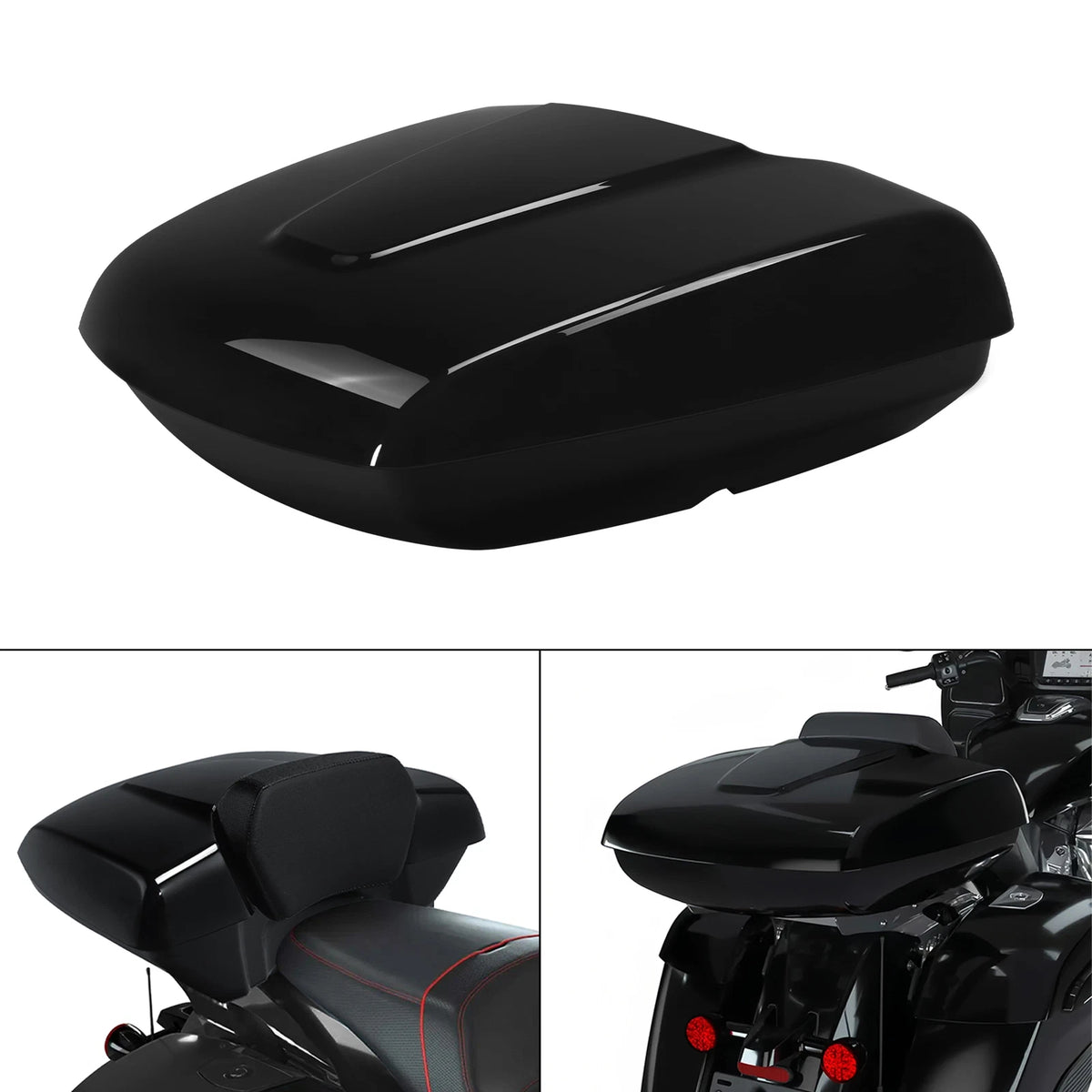 Vivid Black Low Profile Trunk For Indian Chieftain Limited Dark Horse 16-25