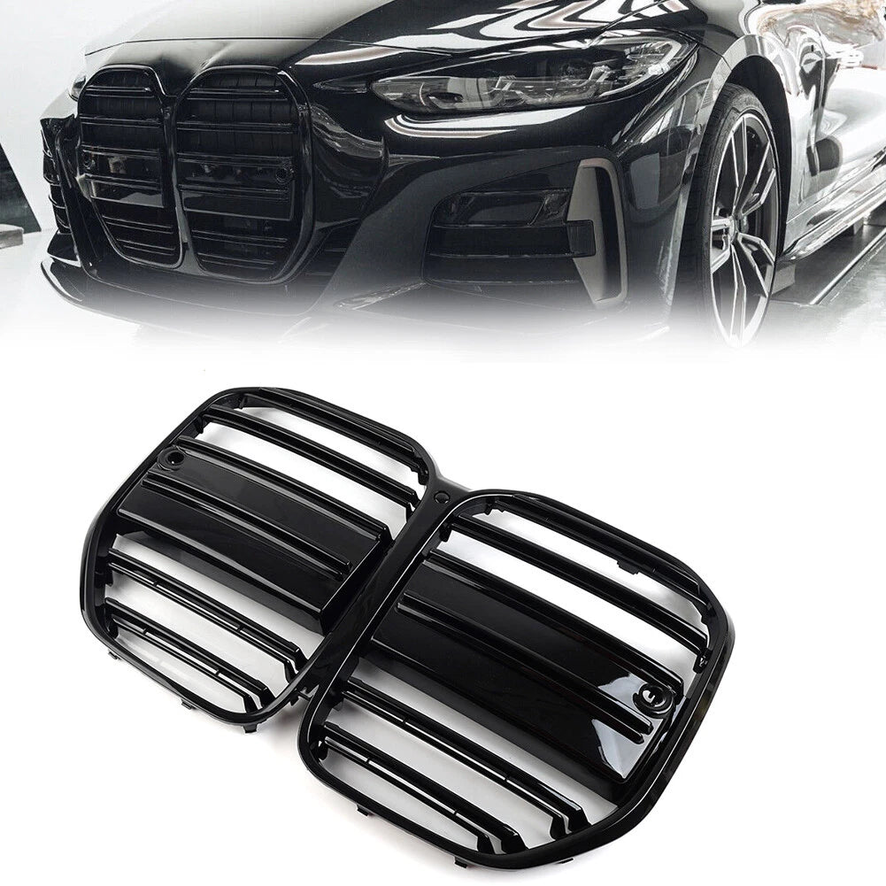 Double Line Front Bumper Center Kidney Grille For BMW 4 Series G22 G23 2dr 21-23