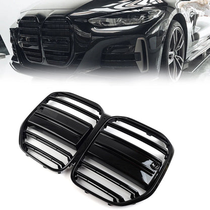 Double Line Front Bumper Center Kidney Grille For BMW 4 Series G22 G23 2dr 21-23