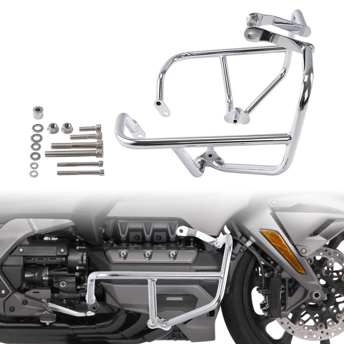 Chrome Engine Guards Highway Crash Bar Fit For Honda Goldwing GL1800 F6B 18-24