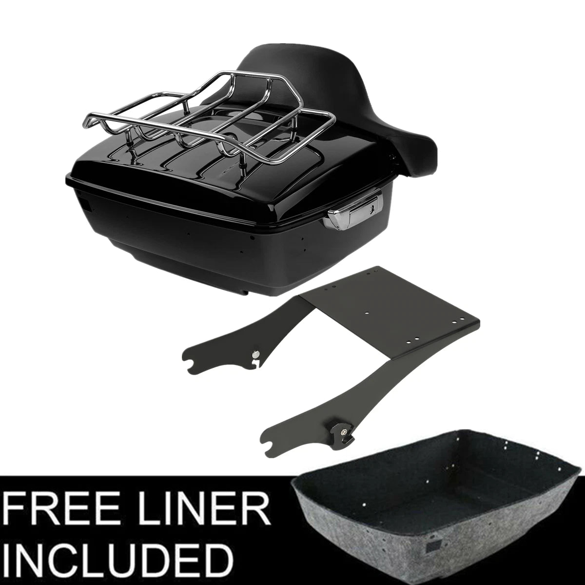 King Trunk Backrest Pad Mount Rack Fit For Harley Electra Street Glide 97-08 07