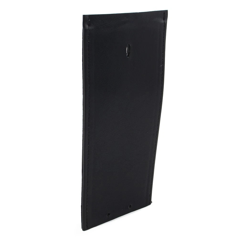 Black Plain Leather Gas Tank Panel Bib No Design Simple Smooth For Harley