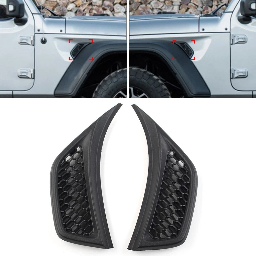 Front Fender Air Outlet For Jeep Wrangler JL 2018-2022 For Gladiator 2020-2022