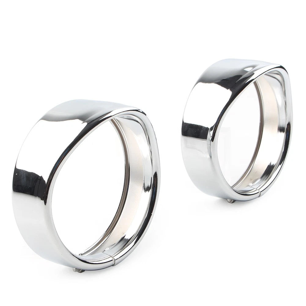 Chrome 4.5" Passing Lights Lamp Trim Ring Bezel Visor Cover For Harley FLHT FLHR