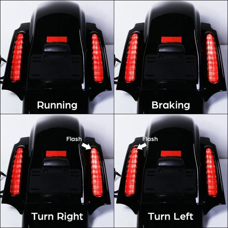 Extended Saddlebags 6X9" Speaker Lid Rear Fender Fit For Harley Road Glide 09-13