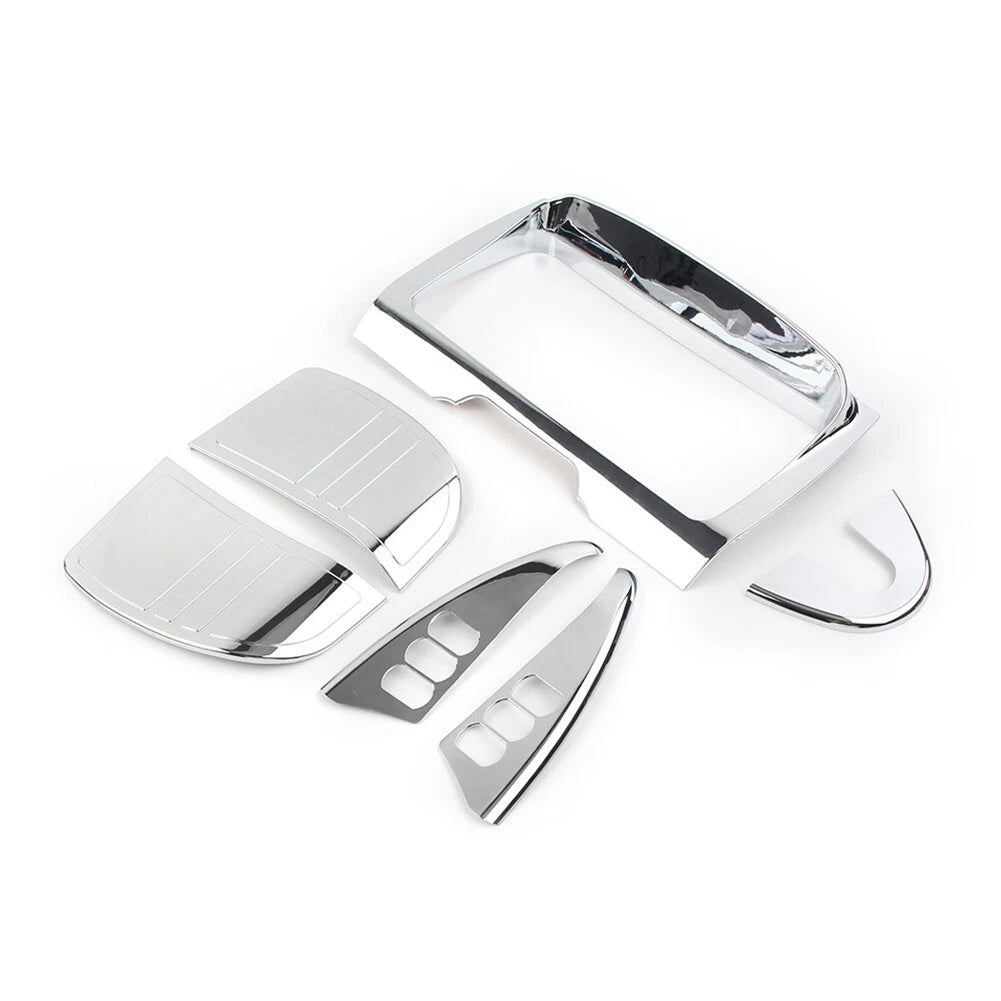 Tri Line Gauge Stereo Accent Set For Harley Touring Street Glide 2014-22 Chrome