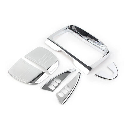 Tri Line Gauge Stereo Accent Set For Harley Touring Street Glide 2014-22 Chrome