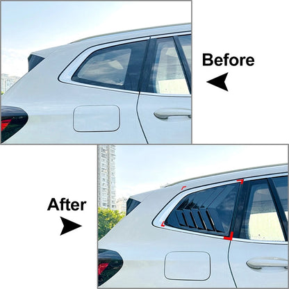 Glossy Black Rear Window Louver Shutter Cover Trim For BMW X3 IX3 G01 2018-2024