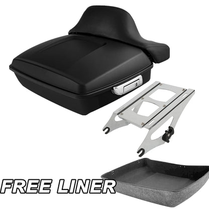 Matt Chopped Trunk Backrest Mount Rack Fit For Harley Road Glide 14-Up