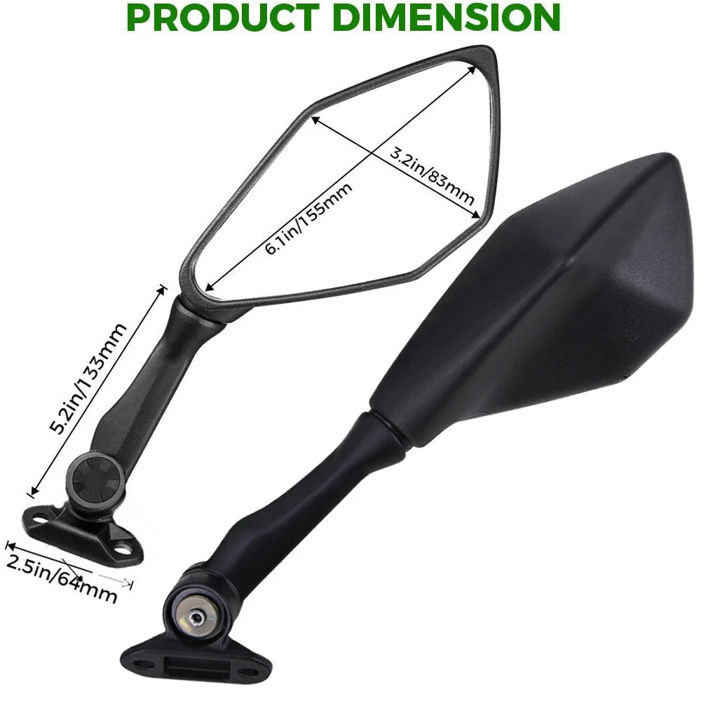 Motorcycle Rear View Mirrors For 2013-2017 Kawasaki Ninja ZX6R ZX636 300R EX 250
